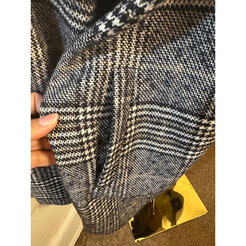 Altard'State Divided Plaid Shacket Black Check Oversized Shirt Jacket Women L - Picture 3 of 5